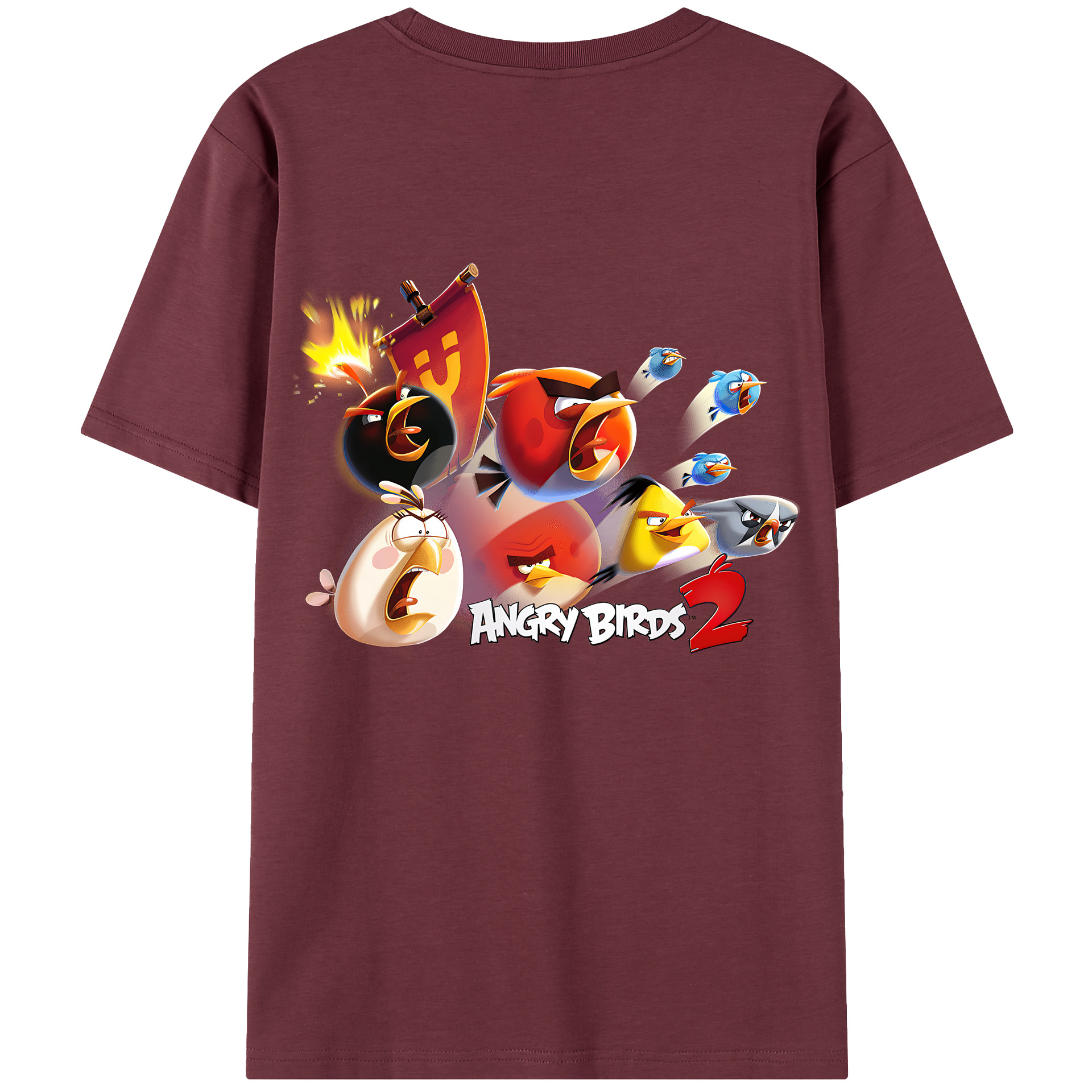 （画像用） Angry Birds アングリーバード 綿100％半袖Tシャツ（背面プリント）